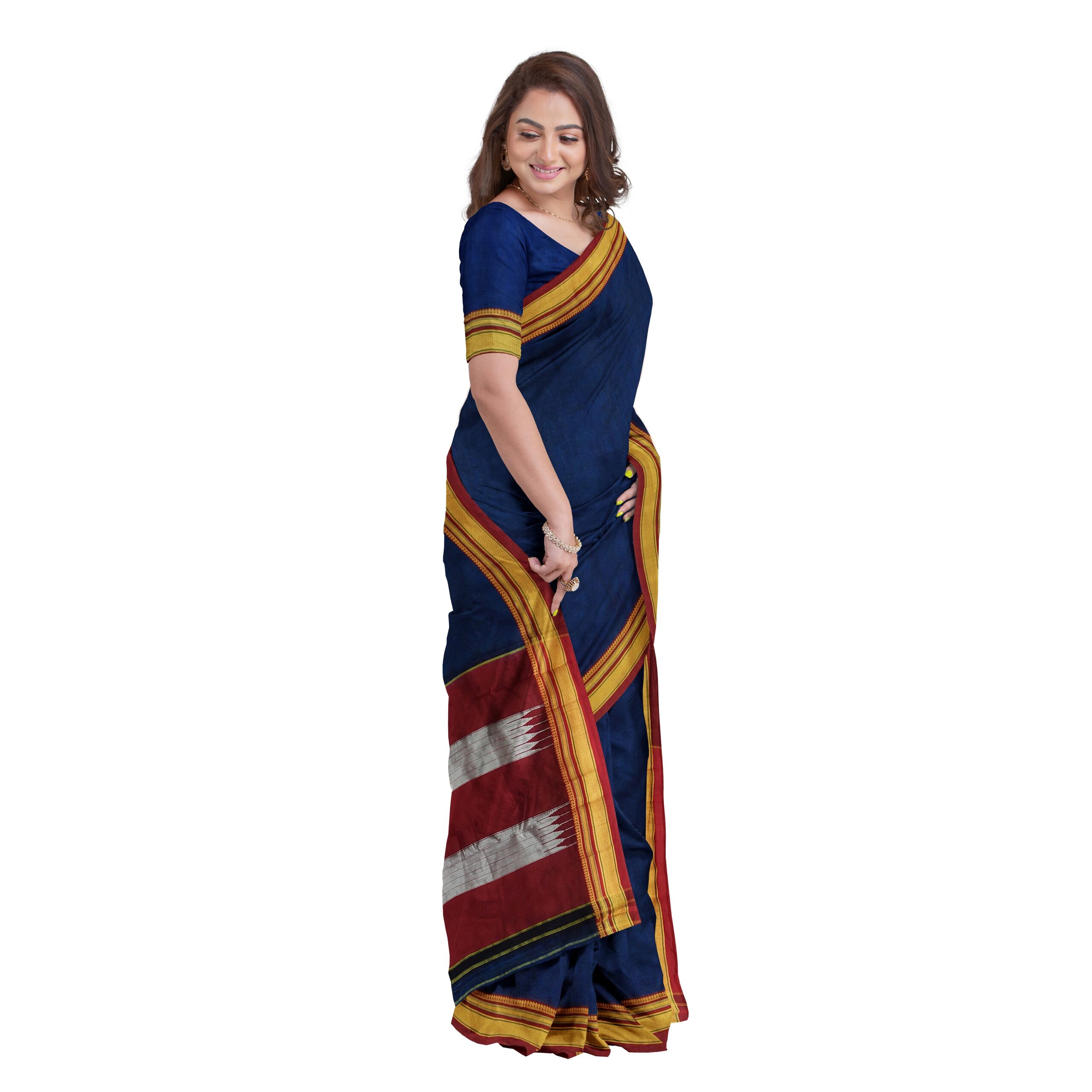 Buy Navy Blue Sarees for Women by Indie Picks Online | Ajio.com